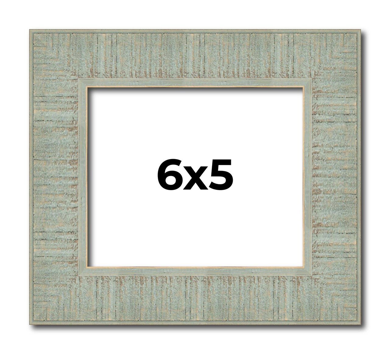 5x6 Sculpted Picture Frame with UV-Resistant Acrylic & Acid Free Backing, Available in 5 Finishes - Black, Blue, Gold, Silver, and White